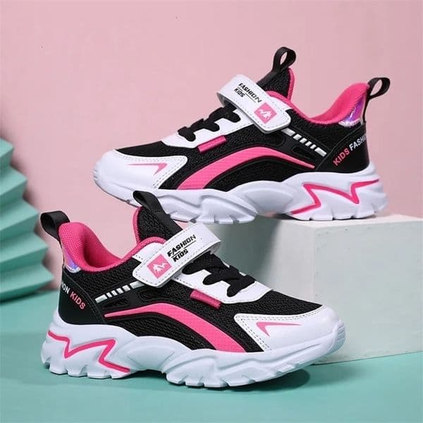 Childrens casual pink breathable mesh spring student childrens running light girls sports shoes 241126 Y260202
