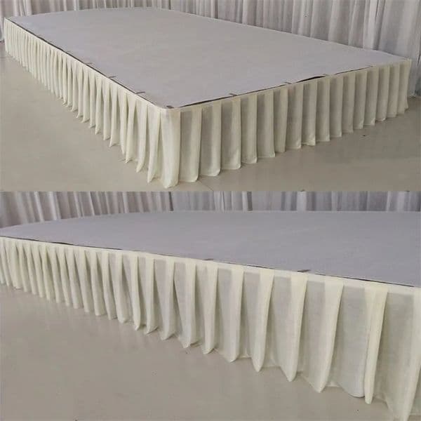 White pleated table skirt wedding backdrop curtains for table clothes table cover wedding stage table skirting for event party 250517