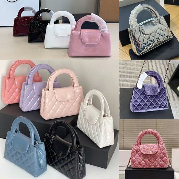 Women's portable shoulder bag designer mini shopping bag and treated glossy oil wax leather gold hardware Matilas chain luxury handbag cross suitcase