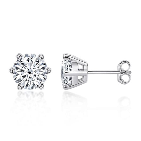 Pass Diamond Tester Moissanite Earrings Designer For Women 925 Sterling Silver 6 Prong Butterfly Clasp Diamond Stud Ear rings Mens Earring Jewelry Christmas Gift
