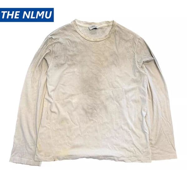 Vintage Long Sleeve T Shirts Hop Hip Streetwear Harajuku Dirty Washed Tshirts Loose Casual Tee Tops Unisex Retro Y2K 250924BJ
