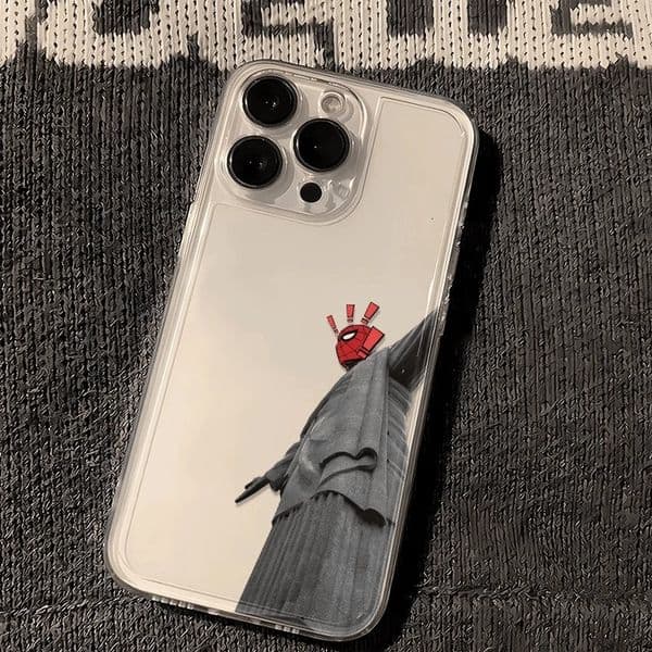 Case For Iphone 17 Stone Statue Spider Designed Pattern Soft Anti-scratch Phone Case optimally adapted to The Shape of The Mobile Phone, Partially Transparent
