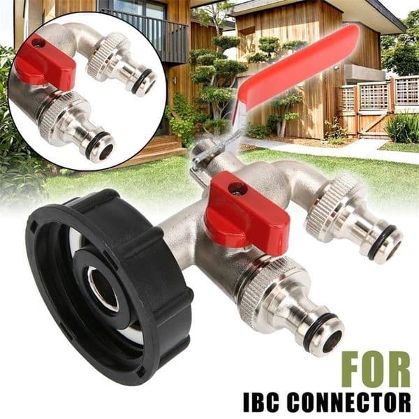 1 pcs Black Cap Metal 1000 Liter IBC Adapter Garden Water Tank Connector Rainwater Tank Adapter Home Garden Water Connectors 201204