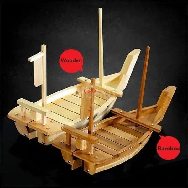 Japanese Cuisine Sushi Boats seafood Tool Wooden Shop Model Wood Handmade Simple ship Sashimi Assorted Cold Dishes Tableware Bar 250318