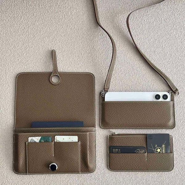 Designer Bags Free Customizable Name Cowhide Passport Case Wallet Women Phone Multi-Purpose Three-In-One Single-Shoulder Crossbody Bag Hot Selling