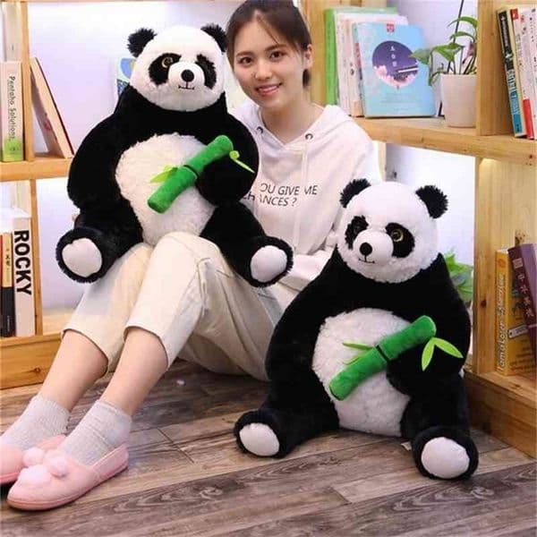 50cm Fat Cartoon Panda Hugging Bamboo Plush Toys for Children Soft Animal Doll Kids Gift Girls Lovely Pillow 210724 W260306 W260306