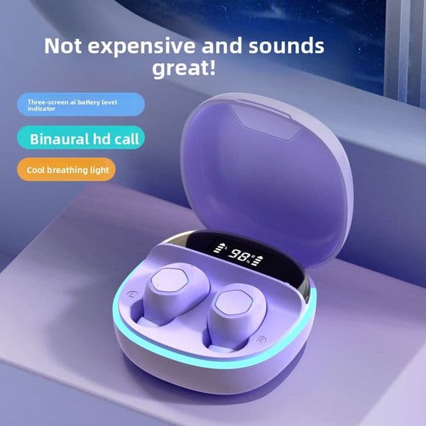 New Bluetooth earphones with true wireless in ear transparent digital display, noise reduction, long battery life, designer Bluetooth earphones