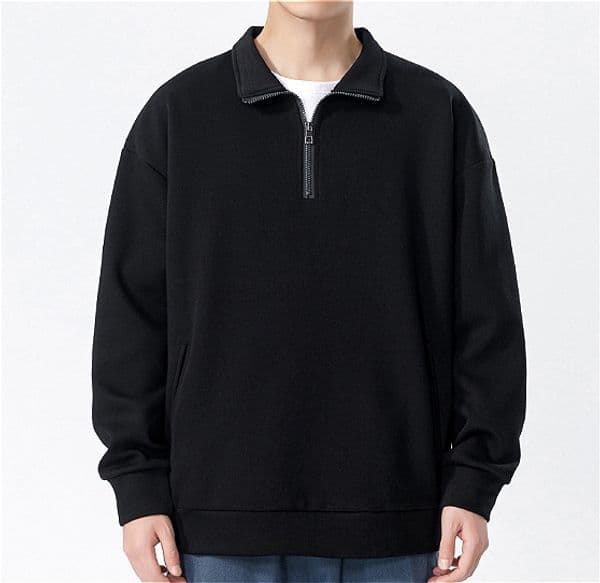 H203 Turtleneck Sweatshirt for Men Autumn and Winter Thickened Loose Trendy Solid