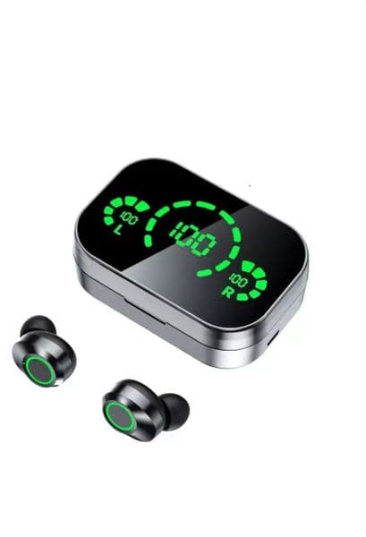 New Bluetooth Earphones with Mirror Digital Display Wireless Bluetooth Earphones In Ear Large Battery Designer Bluetooth Earphones