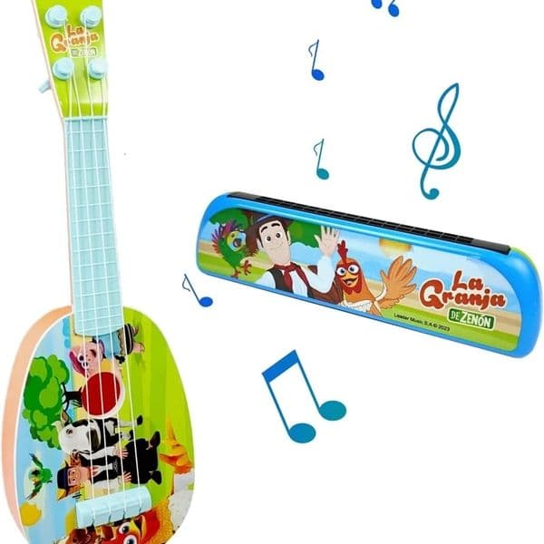 La Granja De Zenon 32CM Mini Size Ukulele Musical Instruments Toys For Children Beginner Small Guitar Toys Zenon Farm Toys 241216