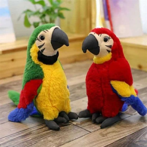 25cm Parrot Bird Cute Simulation Plush Stuffed Animals Doll Home Car Garden Decor Gift for Kids Adults 210724