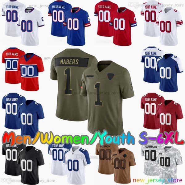 2025 Custom S-6XL DIY 6 Jaxson Dart Football Jersey 51 Abdul Carter 44 Cam Skattebo 1 Malik Nabers 5 Thibodeaux 97 Lawrence II 3 Wilson 0 Burns 19 Winston Stitched Jerseys