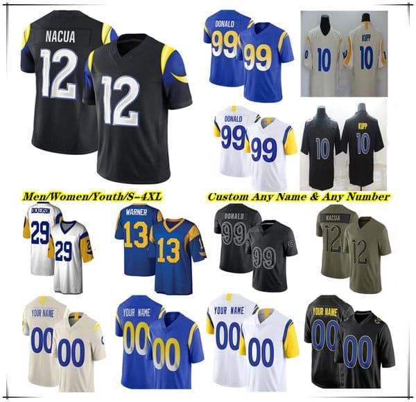 American Football Jersey Matthew Stafford Kyren Williams Blake Corum Puka Nacua Davante Adams Tutu Atwell Kam Curl Byron Young Jared Verse Stetson Bennett IV Donald