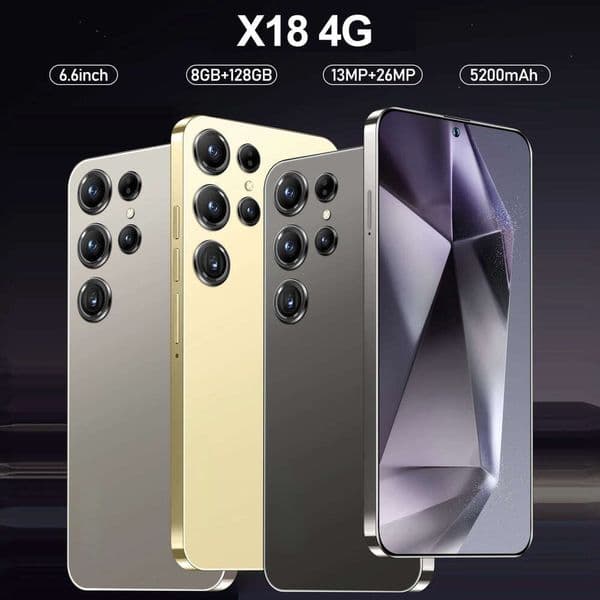 X18 Smartphone Android 6.6 Inch 128Gb ROM 8Gb RAM 4G Network Dual SIM Cellphones Google Play Store 5200Mah Mobile Phones