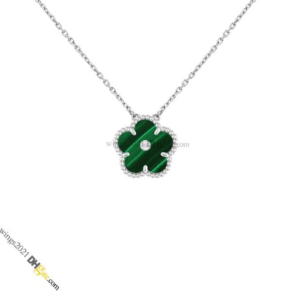 Alhambra Necklaces for Women Clover Diamond Necklace Rose Gold Inlay Mother-of-Pearl / Agate / Chalcedony Gold-Plated Never Fading Non-Allergic
