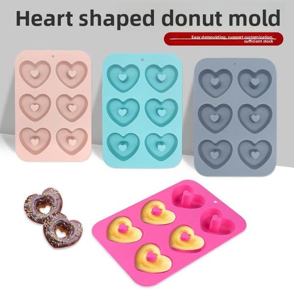 Silicone cake mold cookie rice cake baking tray food-grade baking utensils heart-shaped donut mold