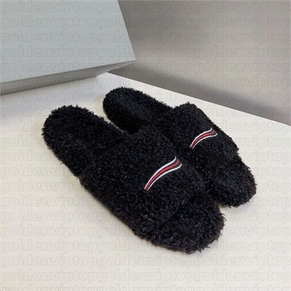 Luxury Slides Paris Designer men women Slippers Ladies snow Fur Fluffy Furry Warm Letters Sandals comfortable Flip Flop Slipper