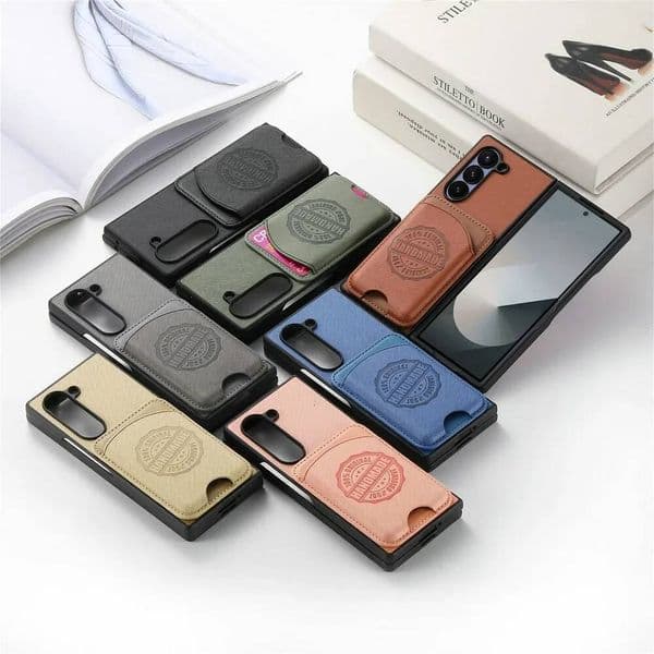 High Texture Fashion Leather Phone Case For Samsung Galaxy Z Fold 7 6 5 4 3 2IN1 Magnetic Card Slot Shockproof Protection Cover