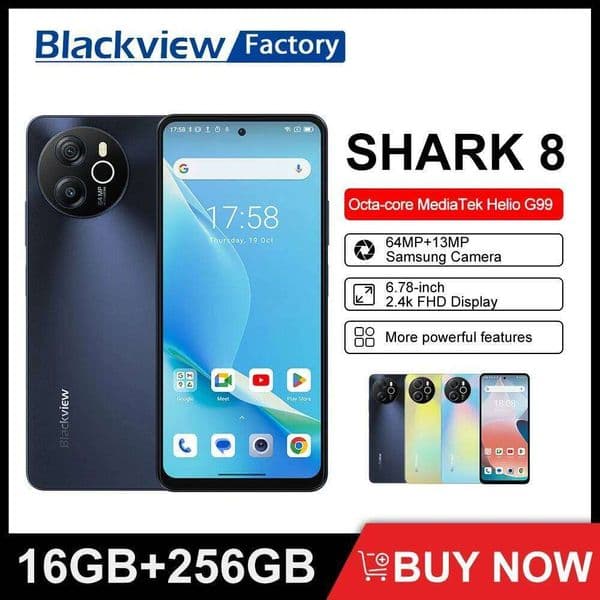 Blackview SHARK Hine Android GB GB GB G Hz K Display MP Camera