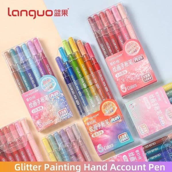 Bestseller 4/6 Colors Glitter Gel Pens Sets 1.0mm for School Office Adult Coloring Book Students Writing Journals Drawing Highlighters Pen ddmysat
