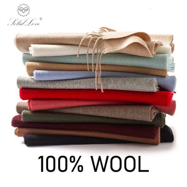 Solidlove Wool Winter Scarf Women Scarves Adult Scarves for ladies 100 Wool scarf women Fashion Cashmere Poncho Wrap 250928