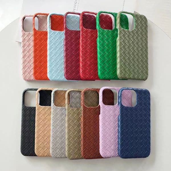 Suitable for iPhone 17/16 Pro Apple Case Woven Texture Solid Color Half-Wrap Anti-Drop Heat Dissipation Hard PC Phone