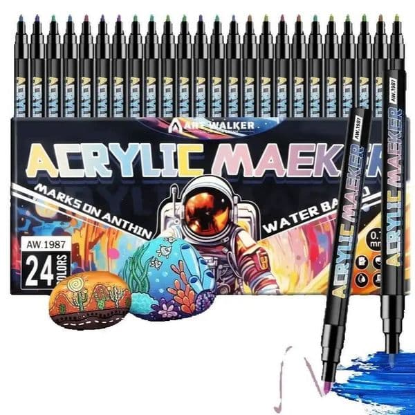 Bestseller 12/24/36 Colors Acrylic Paint Pen Marker Pointed Tip For Manicure Pen,Outlining Pen,Wood Canvas Stone Christmas Gift DIY Crafts ddmysat