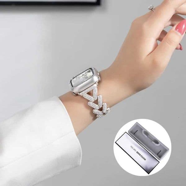 Strap Diamond Metal for Watch 10 Band 46mm 42mm 41mm 4449mm 45mm 40mm Women Belt Bracelet iWatch Series 9 8 7 Se 6 Ultra Z250924 Z260603