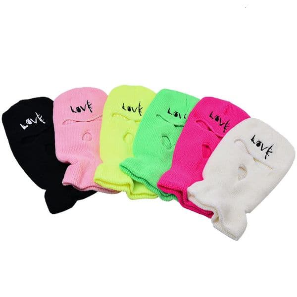 Personality Ak Gun Pistol Embroidered Balaclava Mouth Halloween Full Face Cover Ski Mask 3 Holes Beanies Party Cycling Hats 250928