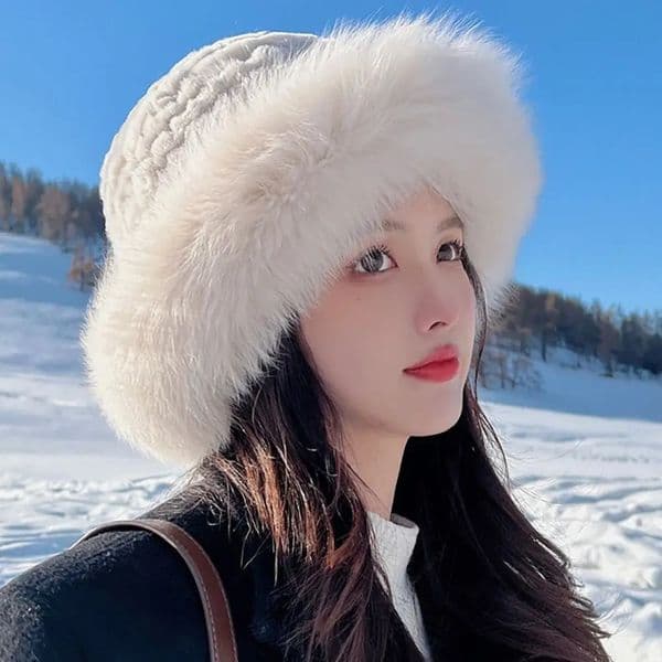 Faux Fur Hat Mongolia Bag Shape Bowler Warm Hat Autumn and Winter Fashion Woollike Thick Women Winter Hat 250928