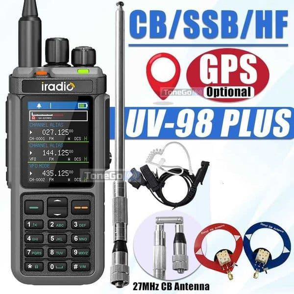 Iradio UV98 PLUS 10W Walkie Talkie Full Band GPSOptional Ham Radio USB LSB CW CB LW MW SW SSB Cross Band Repeaper 1024CH FMXJ250928