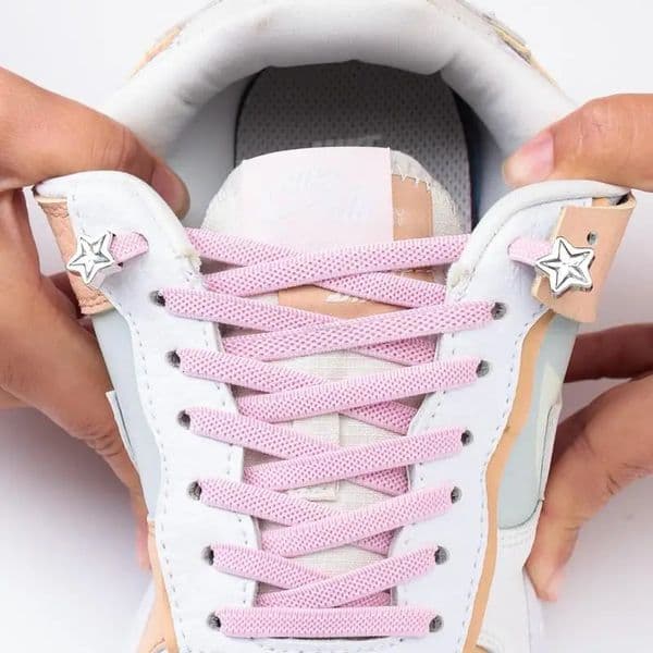 1Pair Diamond No Tie Shoelaces Colorful Star Rhinestone Shoe laces without ties Elastic Laces Sneakers Kids Adult Flat Shoelace 250929