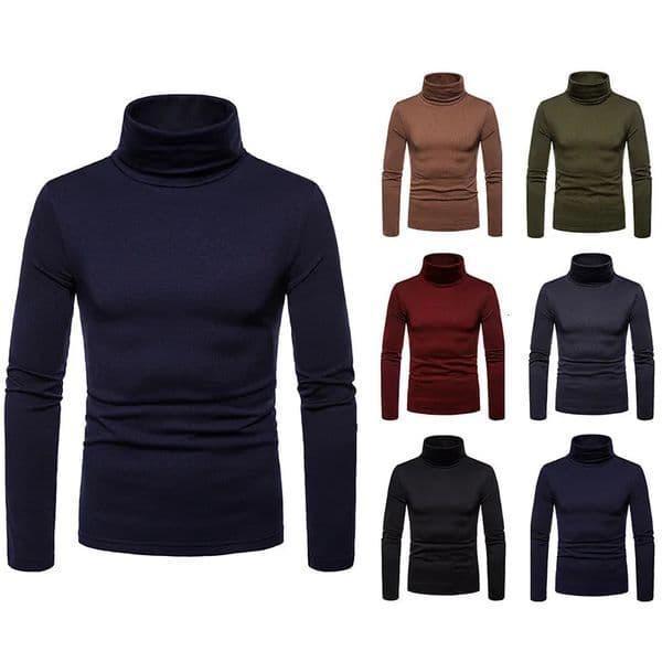 Turtleneck Pullovers Sweaters Men Autumn Winter Solid Color Long Sleeve Knitting Sweater Thickening Mens Bottoming Shirt 250930