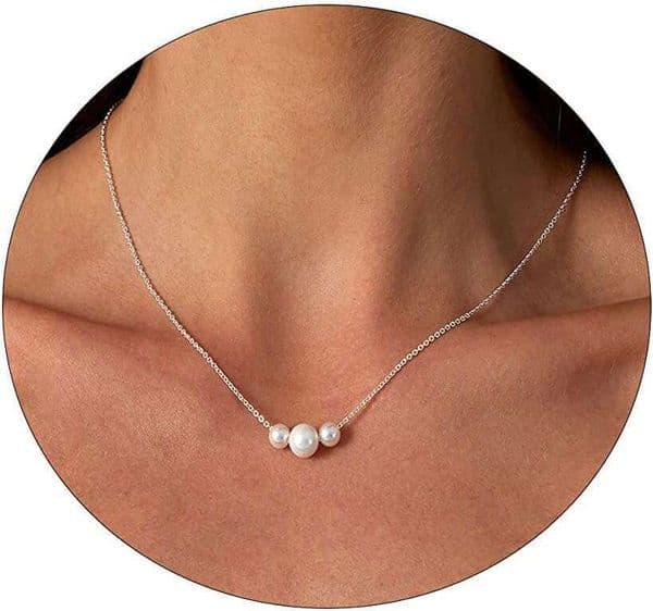 Pendant for Women 14K Gold Plated Handmade Chain Exquisite Layered Pearl Necklace Daily Jewelry Gift