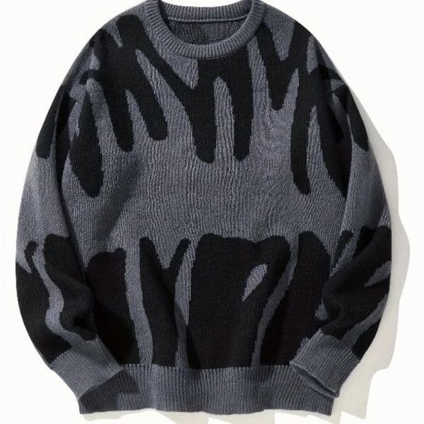 European and American Style Velvet Thickened Printed Sweater Men in Autumn and Winter 250929