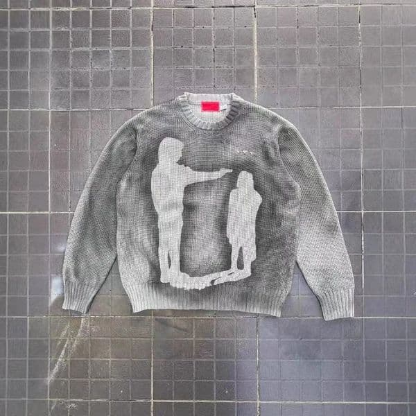 Fun personalized spoof graphic pullover longsleeved sweaters men Y2K American autumn and winter warm comfortable sweater 250929