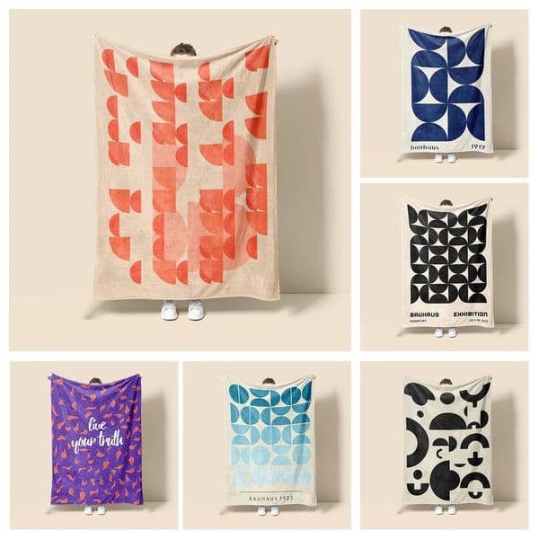 Morandi Color Blanket Abstract Botanical Graffiti n Scandinavian Minimalist Sofa Cafe Home Dual Purpose 250930BANJIA