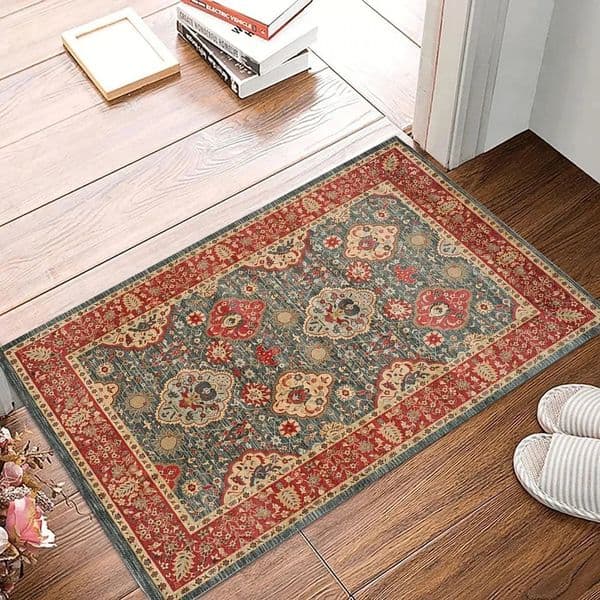 VIKAMA Flannel Carpet BOHO Persian Vintage Entry Door Mat Entryway Rug Small Rug Nonslip Washable Dirty Resistant Home Decor 250929BJ