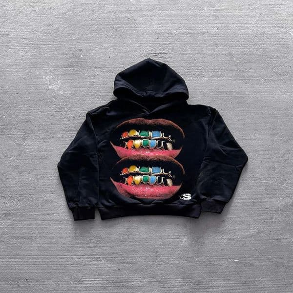 Streetwear Y2K Pullover Hoodies Mens Womens Harajuku Hip Hop Lip Printed Graphic Sweatshirts Gothic Casual Oversized 240719w