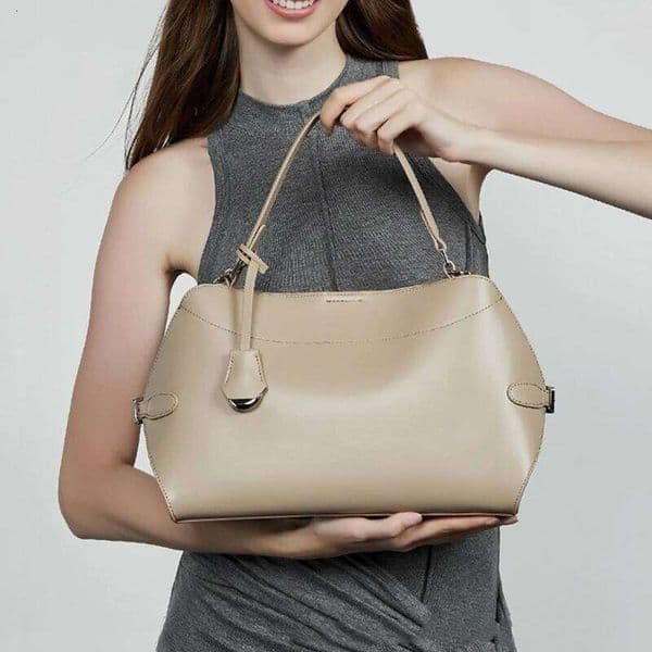 Designer Bags Burminsa Cowhide Genuine Leather Tote Handbags For Women New Designer Shell Commuting Ladies Shoulder Crossbody Bags Hot Selling