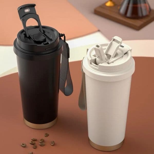Portable Ceramic Coating Tumbler Durable Stainless Steel Coffee Mug Reusable Double Wall Vacuum Insulated Cups Exquisite Gifts 250929BJ