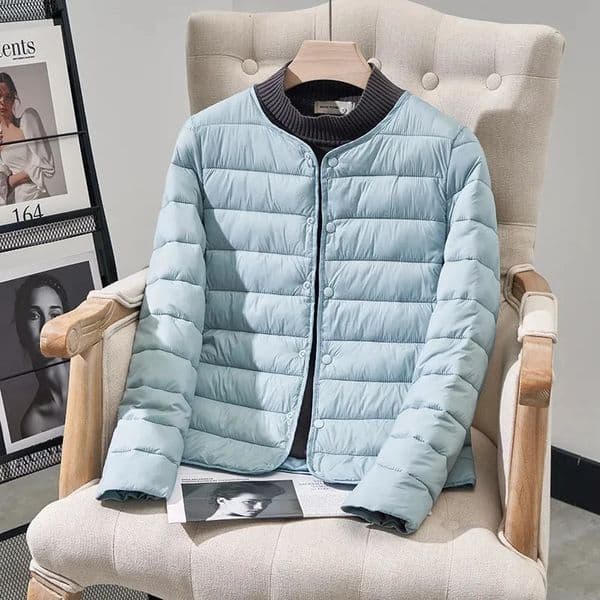 Womens Winter Parka 2025 Hooded Round Neck Down Cotton Jacket Ladies Korean Version Lightweight And Thin Loose Female Outerwear 250929