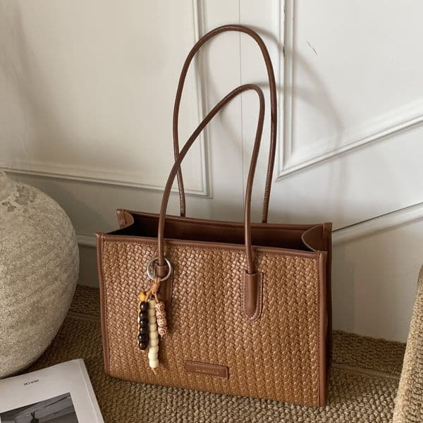 Luxury Brand Designer Bag Luxury Brand Designer Bag High-End Luxury Woven Pattern Handbag For Women 2025 Autumn New Commuter Large Capacity Tote Shoulder Bag