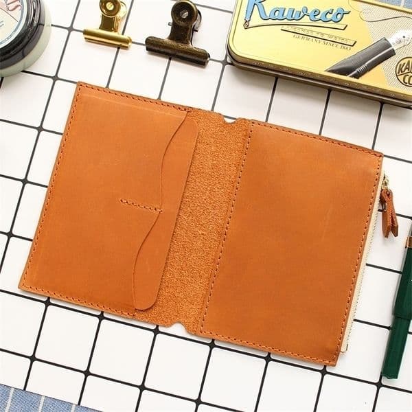 Notepads Fromthenon Litchi Grain Leather Travelers Notebook Card Bag Storage For Midori Traveler's Business Gift Stationery 220927