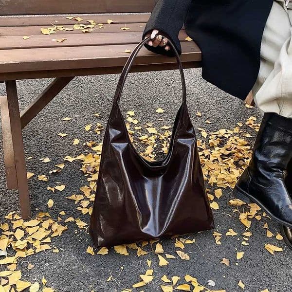 Vintage Soft PU Leather Hobo Bag for Women Large Slouchy Underarm Shoulder Tote Handbag Trendy Ladies Large Capacity Bag Z250928