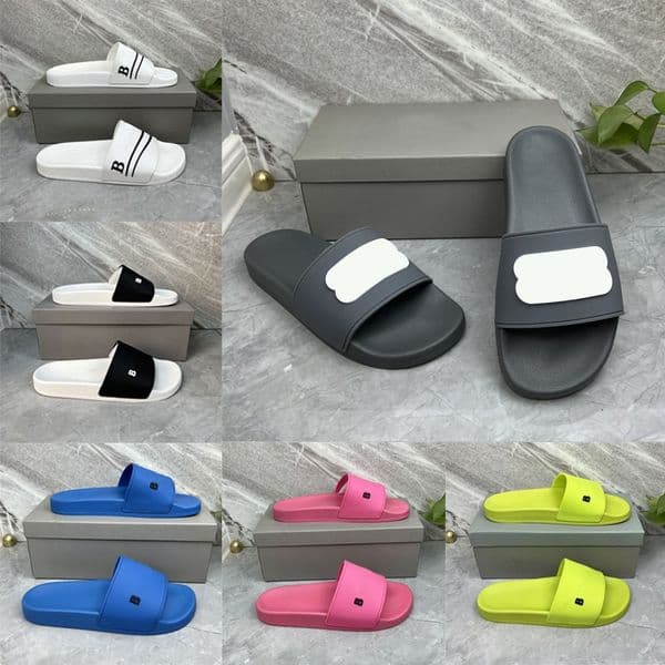 Paris Sliders Digner Luxury Slippers Fashion Sandals Flat Slid White Black Pink Brown Men Women Summer Beach Indoor Outdoor Scuffs Mul Platform Casual