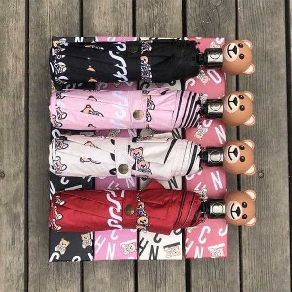 Trendy Bear Head Cute Personality Umbrella Fully Automatic Folding Sunscreen Umbrella Sun And Rain Dual-use Umbrella Paraguay 211124