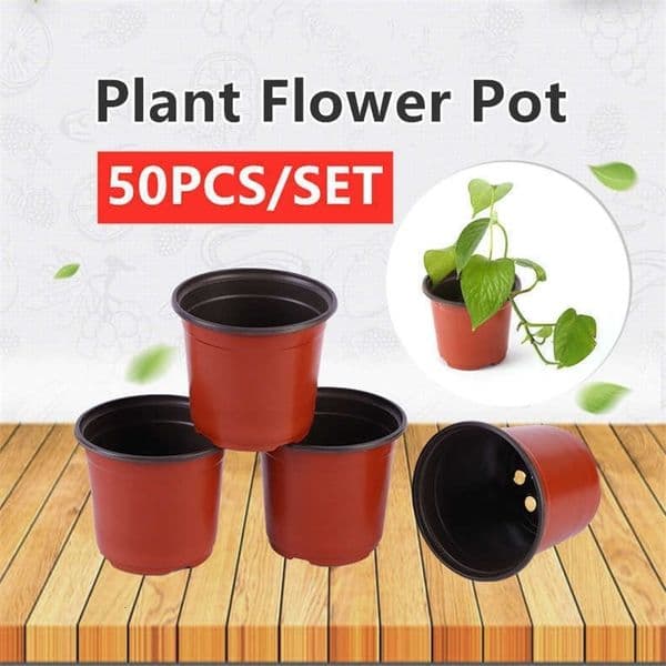 50Pc Mini Flower Pots Colorful Plastic Round Flower Plant Pot Planters For Succulents Decor Plants Desktop Flower Pots 210615