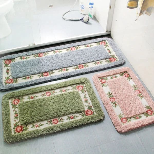 Pastoral Style Bath Mat Multi Sizes Bathroom Kitchen Carpets Set AntiSlip Doormat Shower Room Toilet Rugs Floor Area Decor Pad 240603