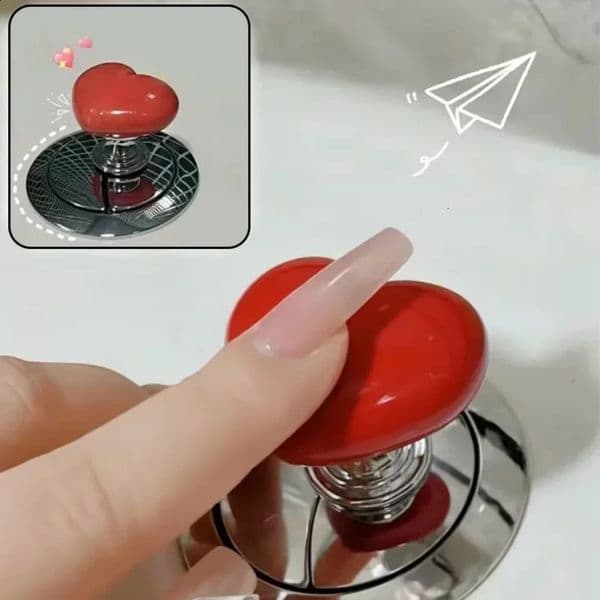 Heart Shape Toilet Presser Love Press Button Bathroom Water Tank Buttons Push Switch Bathing Room Decor Nail Protector 241217